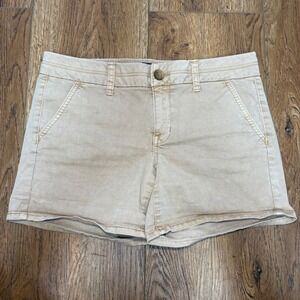 American Eagle Outfitters Khaki Midi Shorts Womens 8 Tan Stretch Chino preppy